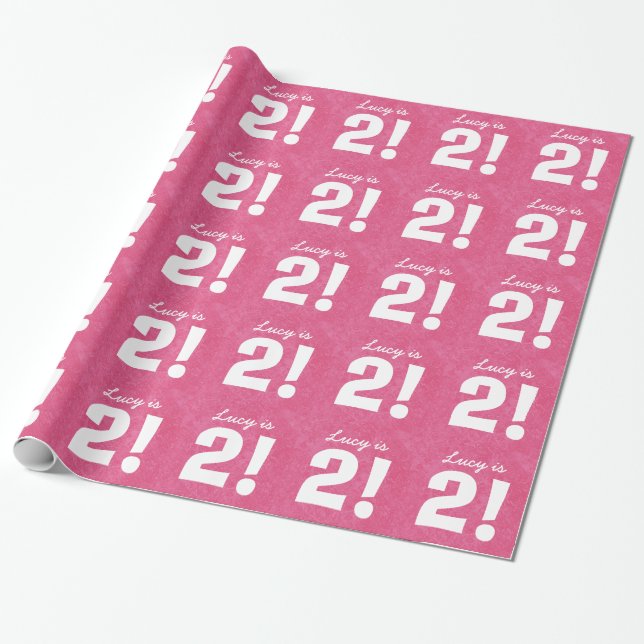 Papier Cadeau 2ème Blanc rose nommé fait sur commande (Déroulé)