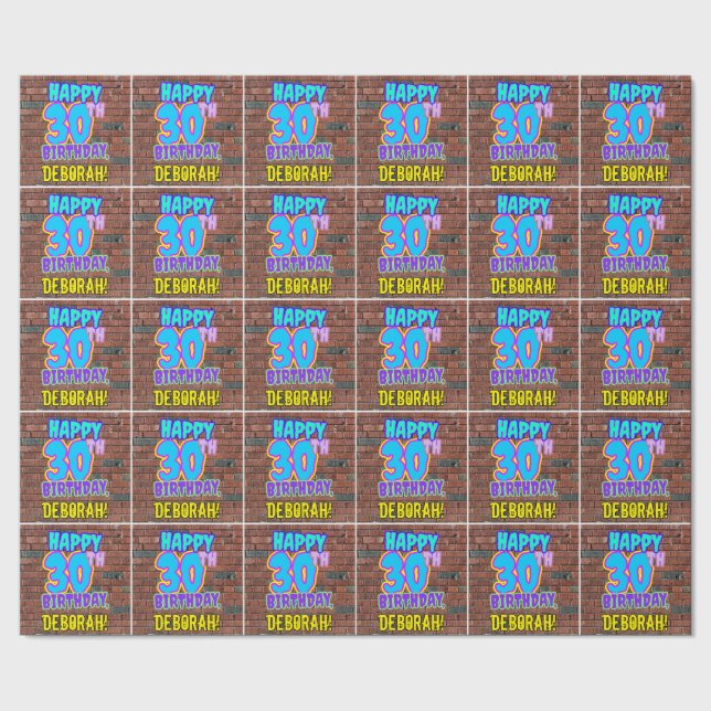 Papier Cadeau 30e anniversaire : Amusant, Graffiti urbain inspir (Couture)