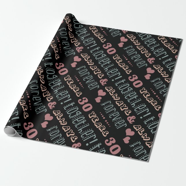 Papier Cadeau 30ème anniversaire de Mariage mignon (Déroulé)