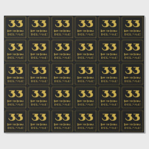 Papier Cadeau 33e anniversaire - Art Déco Inspiré Look "33" & No