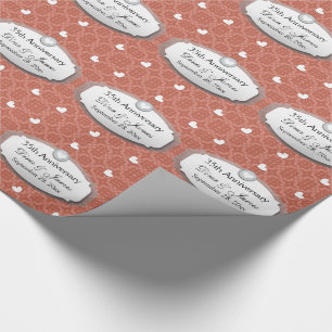 Papier Cadeau 35e anniversaire du Mariage Coral Z22