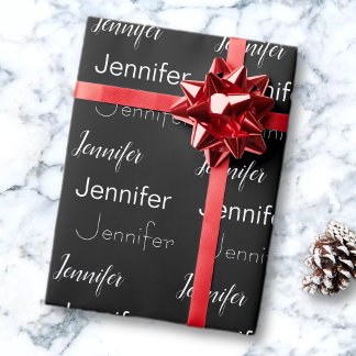 Papier Cadeau 3 Noms Répétés Texte Modifiable