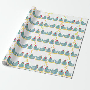 Papier Cadeau 3 poules françaises