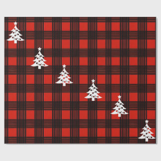 Papier Cadeau 3-Set Buffalo Plaid Christmas Wrapping Paper 