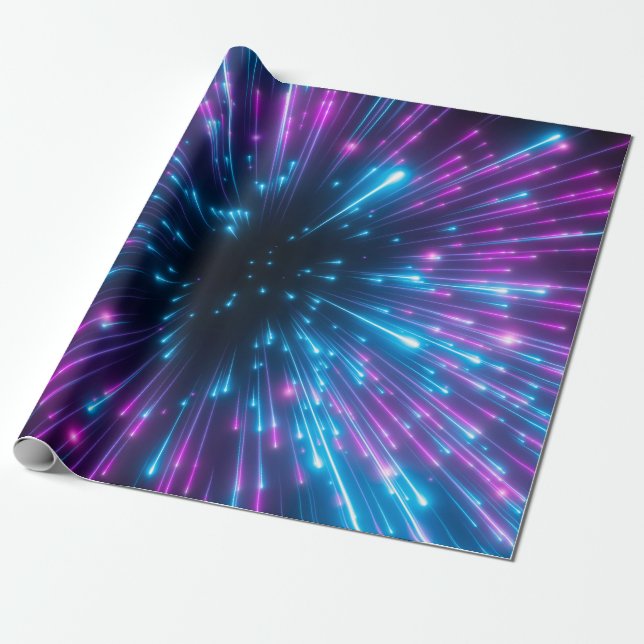 Papier Cadeau 3d, feux d'artifice violet, big bang, galaxie, abs (Déroulé)