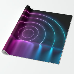 Papier Cadeau 3d ing of ultraviolet circle portal glowing lines 
