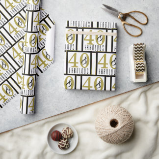 Papier Cadeau 40 & Fabuleux fête du 40e anniversaire
