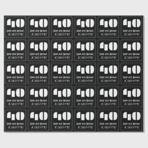 Papier Cadeau 40e anniversaire : Art Déco Inspiré Look "40" & No