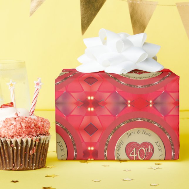 Papier Cadeau 40e anniversaire du Mariage de Ruby (Fête d'anniversaire)