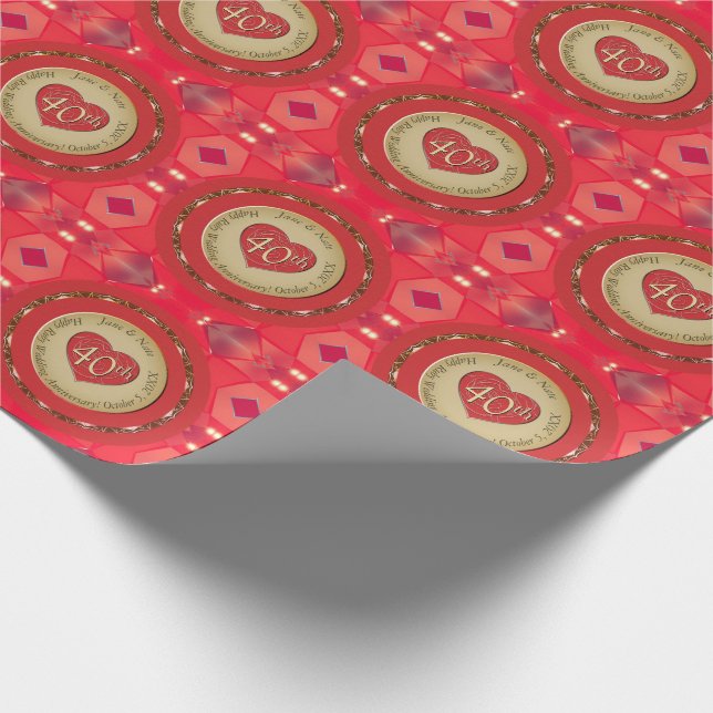 Papier Cadeau 40e anniversaire du Mariage de Ruby (Coin)
