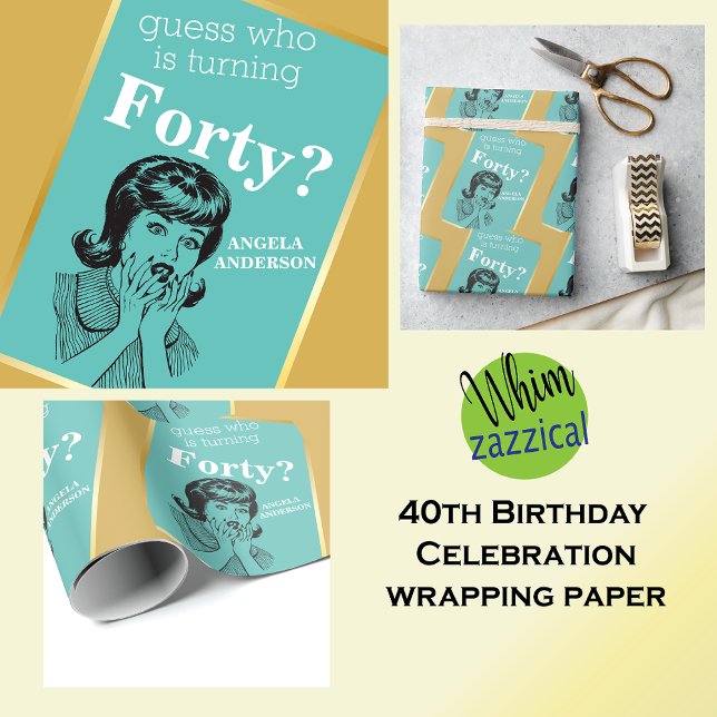 Papier Cadeau 40e anniversaire 🎁 fête des femmes (Créateur téléchargé)