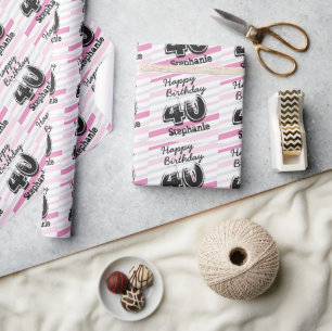 Papier Cadeau 40e anniversaire personnalisé Papier d'enveloppeme