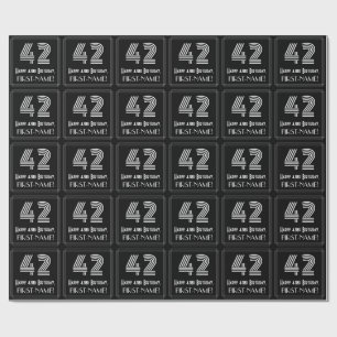 Papier Cadeau 42e anniversaire : Art Déco Inspiré Look "42" avec
