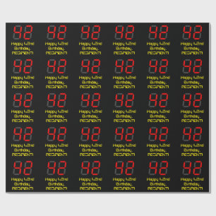 Papier Cadeau 42e anniversaire : Rouge Digital Horloge Style "42