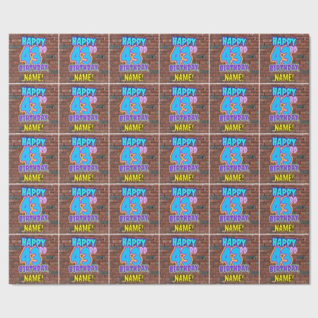 Papier Cadeau 43e anniversaire : Amusant, Graffiti urbain inspir (Couture)