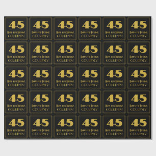 Papier Cadeau 45e anniversaire - Art Déco Inspiré Look "45" & No