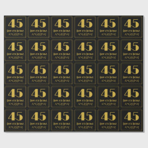 Papier Cadeau 45e anniversaire ~ Art Déco Inspiré Look "45", Nom
