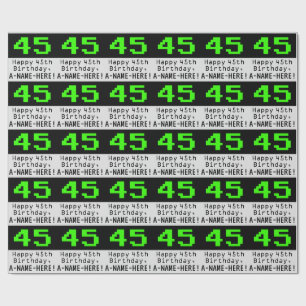 Papier Cadeau 45e anniversaire - Nerdy / Geeky Style "45" et nom