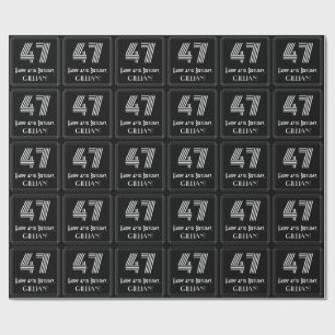 Papier Cadeau 47e anniversaire : Art Déco Inspiré Look "47" avec