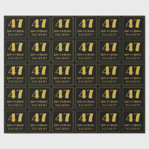 Papier Cadeau 47e anniversaire ~ Art Déco Inspiré Look "47", Nom