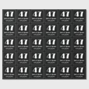 Papier Cadeau 47e anniversaire - Art Déco Inspiré Look "47", Nom