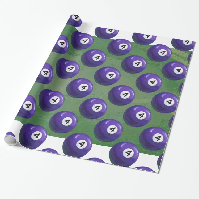 Papier Cadeau 4 Motif de ballons de billard (Déroulé)