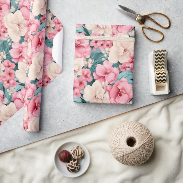 Papier Cadeau #4 Motif floral (Artisanat)