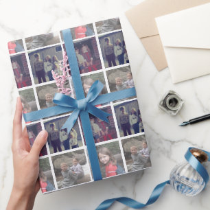 Papier Cadeau 4 Photo Collage Instagram avec bordure blanche