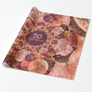 Papier Cadeau 50 et ballons roses pourpres fabuleux de