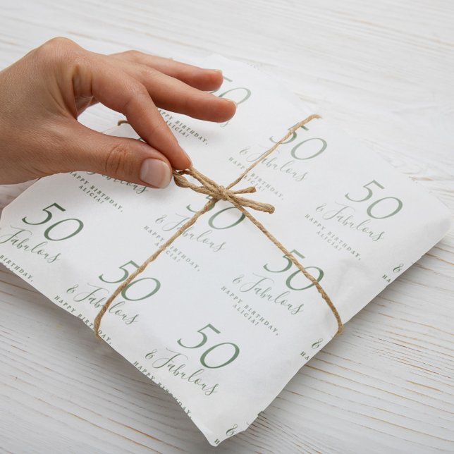 Papier Cadeau 50 et fabuleux nom anniversaire personnalisé (Créateur téléchargé)
