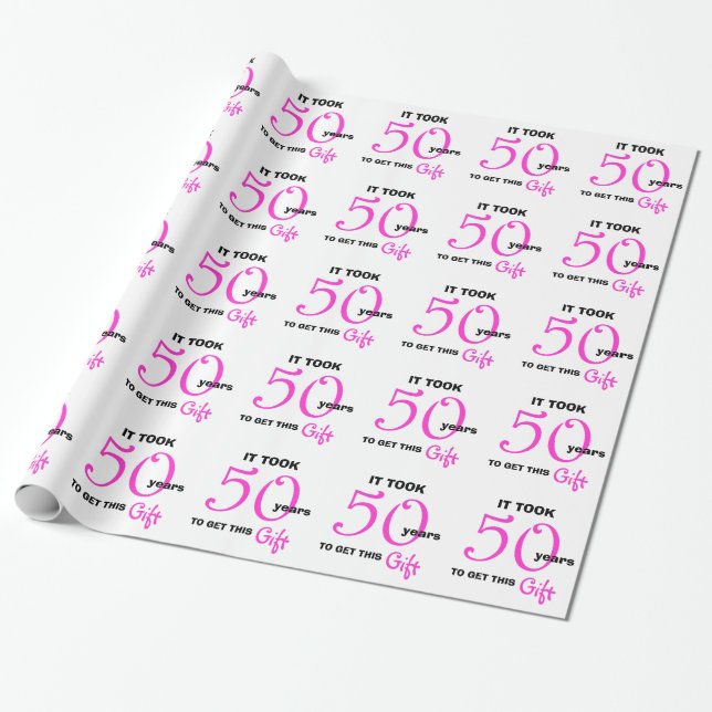 Papier Cadeau 50e année Anniversaire Papier d'enveloppement cade (Déroulé)