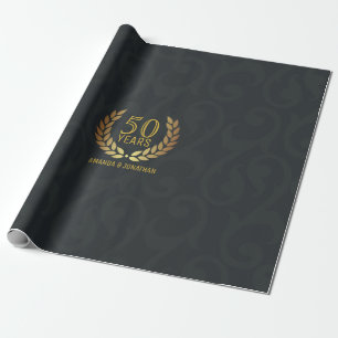 Papier Cadeau 50e anniversaire de mariage personnalisable