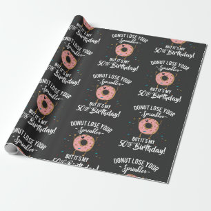 Papier Cadeau 50e anniversaire Drôle Donut Cinquante ans Fête