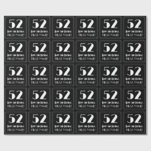 Papier Cadeau 52e anniversaire - Art Déco Inspiré Look "52", Nom