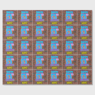 Papier Cadeau 53e anniversaire : Amusant, Graffiti urbain inspir