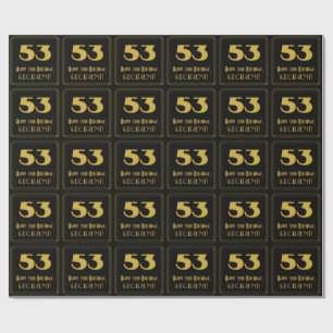Papier Cadeau 53e anniversaire - Art Déco Inspiré Look "53" & No