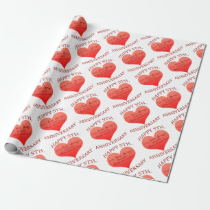 Papier Cadeau 5ème. Anniversaire