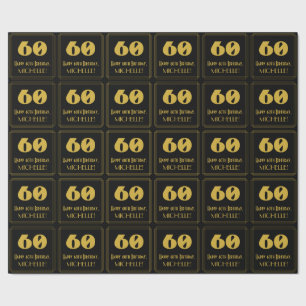 Papier Cadeau 60e anniversaire - Art Déco Inspiré "60" & Nom