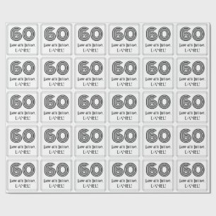 Papier Cadeau 60e anniversaire : Art Déco Style inspiré "60" + N