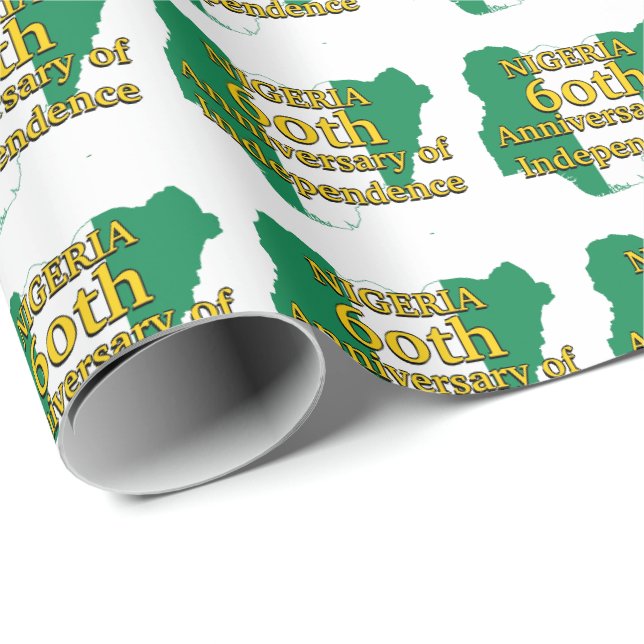 Papier Cadeau 60e anniversaire de l'indépendance | DRAPEAU NIGÉR (Coin rond)