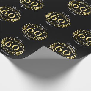 Papier Cadeau 60e ANNIVERSAIRE Mariage en diamant jaune