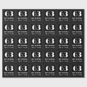 Papier Cadeau 63e anniversaire - Art Déco Inspiré Look "63", Nom