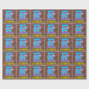 Papier Cadeau 64e anniversaire : Amusant, Graffiti urbain inspir