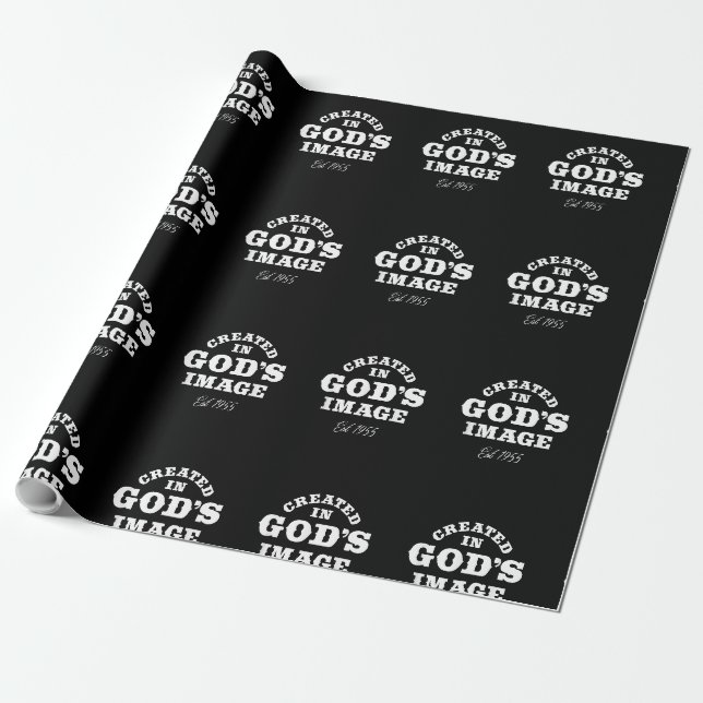 Papier Cadeau 67 ans Vieux Jésus chrétien 1955 67e anniversaire (Déroulé)