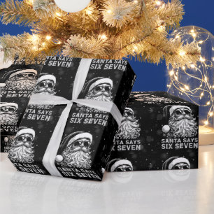 Papier Cadeau 67 Meme Drôle de Père Noël dit Six Sept Noël