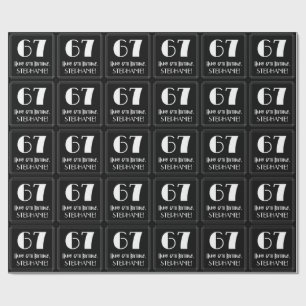 Papier Cadeau 67e anniversaire - Art Déco Inspiré Look "67", Nom