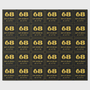 Papier Cadeau 68e anniversaire - Art Déco Inspiré Look "68" & No