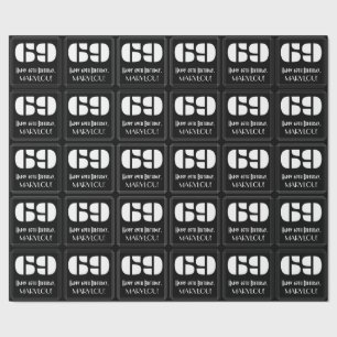 Papier Cadeau 69e anniversaire : Art Déco Inspiré Look "69" & No