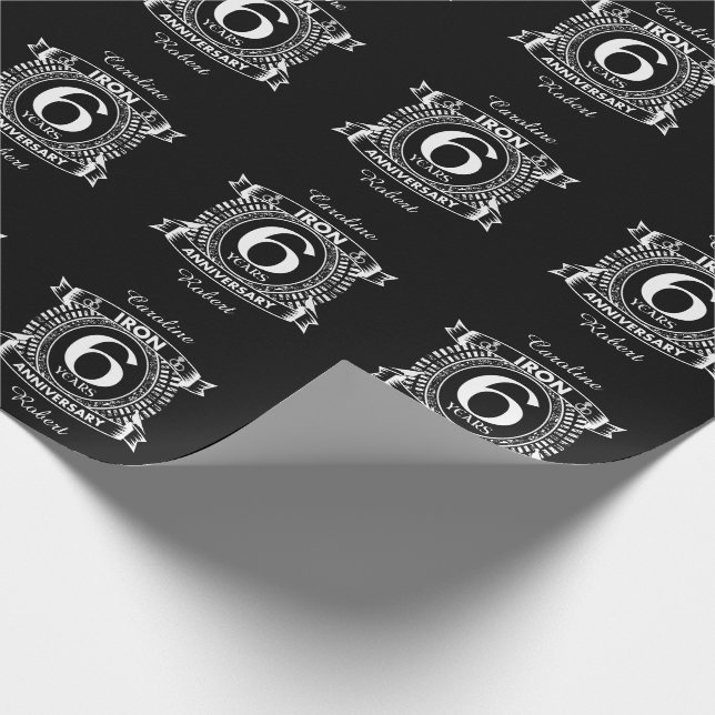 Papier Cadeau 6e anniversaire mariage crête en détresse (Coin)