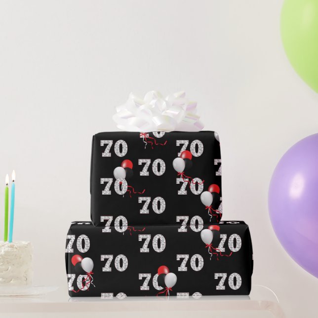Papier Cadeau 70e Anniversaire Bouquet Bouquet Papier d'envelopp (Cadeaux de fête)